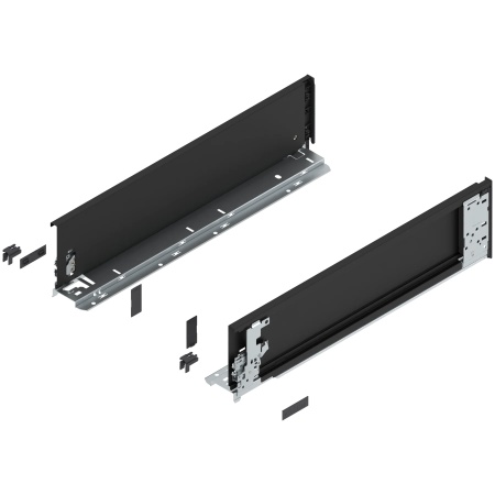 Laterala sertar LEGRABOX interior K 128.5 mm, NL=500 mm, dr+stg, pure, negru-carbon mat