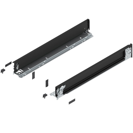 Laterala sertar LEGRABOX interior M 90.5 mm, NL=600 mm, dr+stg, pure, negru-carbon mat