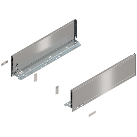 Laterala sertar LEGRABOX K 128.5 mm, NL=450 mm, dr+stg, pure, inox periat-lacuit