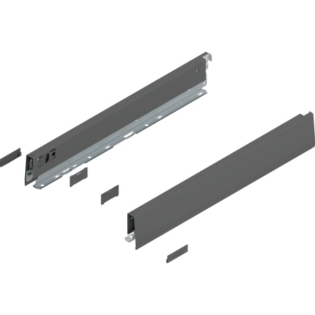Laterala sertar MERIVOBOX N 450mm, dr+stg, gri-orion mat, (68,5mm)