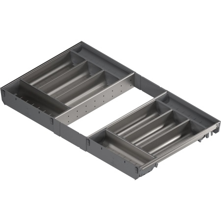 ORGA-LINE, Set casete TANDEMBOX, NL=450mm, KB=800mm inox-periat/gri inchis (ocupare completa)