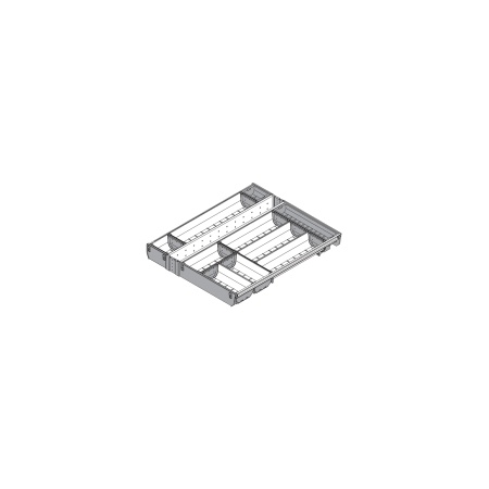 ORGA-LINE, Set casete TANDEMBOX, NL=550mm, KB=550mm inox-periat/gri inchis (ocupare completa)