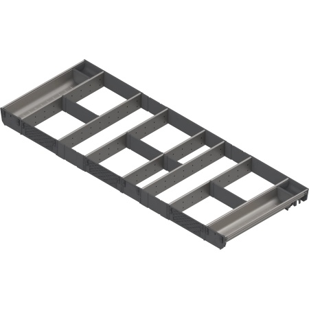 ORGA-LINE, Set combinat TANDEMBOX, NL=450mm, KB=1200mm inox-periat/gri inchis
