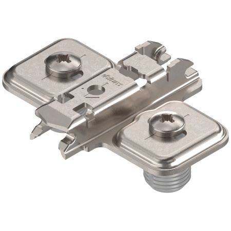 Placuta balama CLIP, in cruce, inaltare 0mm, montare prin presare cu dibluri prinse cu şuruburi