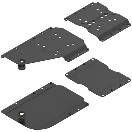 REVEGO duo - Conector tip pocket set, pentru dulap montat pe blatul de lucru, otel, prindere cu surub, stanga, negru