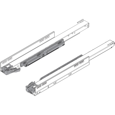 Sina de corp dr+stg LEGRABOX L=450mm cu TIP-ON, 40kg, 750.4501T K R+L MP ZN
