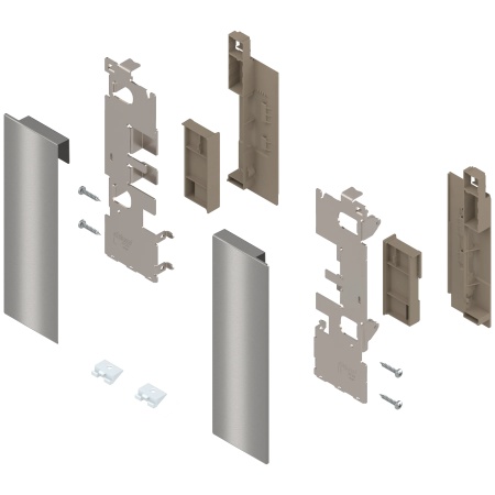 Suport front LEGRABOX inaltime C pentru extragere interioara cu element inserție, stanga/dreapta, inox periat-lacuit