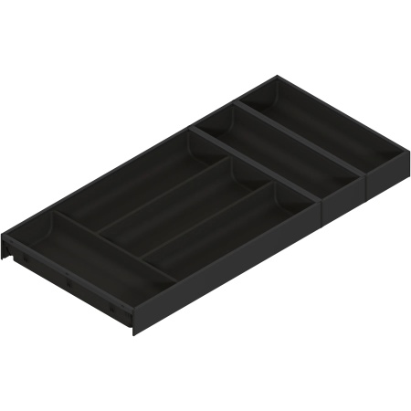 AMBIA-LINE Organizator pt tacamuri, pt LEGRABOX/MERIVOBOX Sertar, Plastic/otel, 6 Compartimente pt tacamuri, NL=650 mm, Latime=300 mm, negru-carbon mat