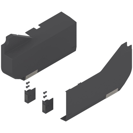 Capac acoperire cu comutator pt AVENTOS HL, dreapta+stanga, montaj in cant, pentru SERVO-DRIVE, gri-inchis/inox-periat