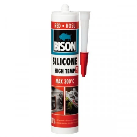 Etansant BISON 280ml silicon rezistent temperatura 300°C - rosu