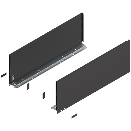 Laterala sertar LEGRABOX F 241 mm, NL=650 mm, dr+stg, pure, negru-terra mat