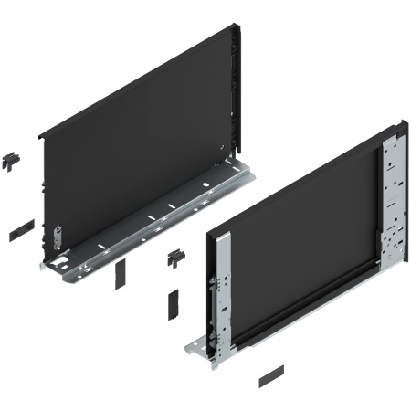 Laterala sertar LEGRABOX interior F 241 mm, NL=400 mm, dr+stg, pure, negru-carbon mat
