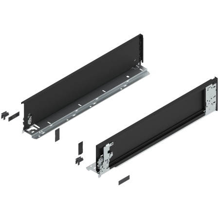 Laterala sertar LEGRABOX interior K 128.5 mm, NL=550 mm, dr+stg, pure, negru-carbon mat