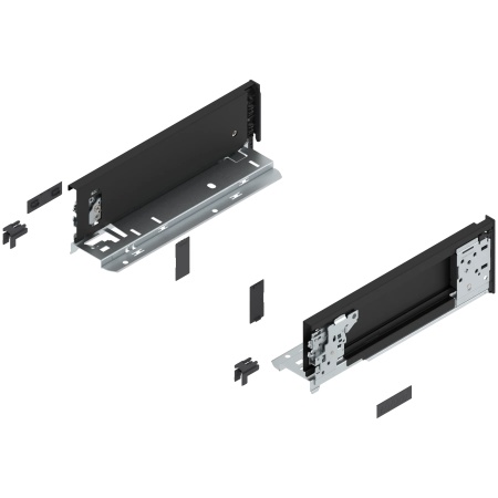 Laterala sertar LEGRABOX interior M 90.5 mm, NL=270 mm, dr+stg, pure, negru-carbon mat