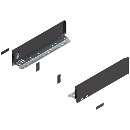 Laterala sertar LEGRABOX M 90.5 mm, NL=350 mm, dr+stg, pure, negru-terra mat