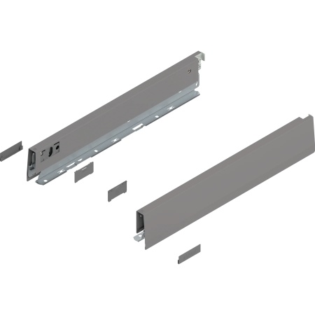 Laterala sertar MERIVOBOX N 400mm, dr+stg gri indiu mat, (68.5mm)