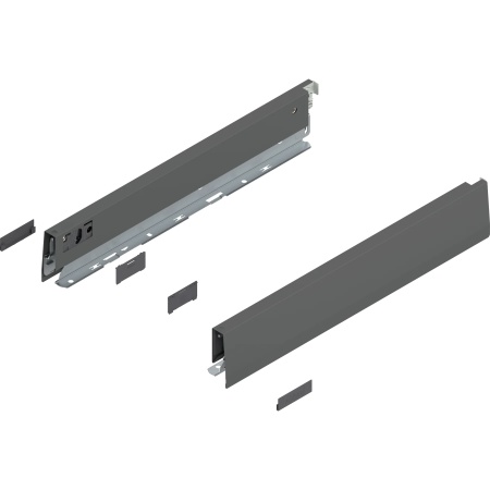 Laterala sertar MERIVOBOX N 400mm, dr+stg, gri-orion mat, (68,5mm)