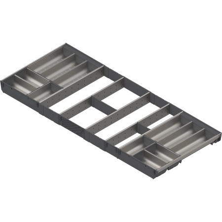 ORGA-LINE, Set casete TANDEMBOX, NL=500mm, KB=1200mm inox-periat/gri inchis (ocupare completa)