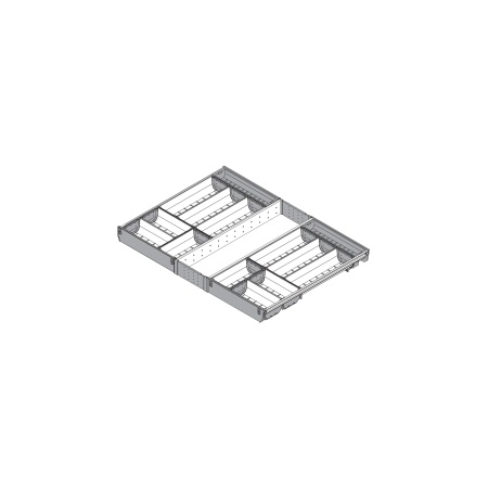 ORGA-LINE, Set casete TANDEMBOX, NL=550mm, KB=800mm inox-periat/gri inchis (ocupare completa)