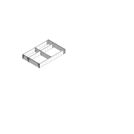 ORGA-LINE, Set compartimentare sertar lemn, NL=500mm, latime=293.4mm inox-periat/gri inchis