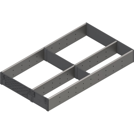 ORGA-LINE, Set compartimentare TANDEMBOX, NL=550mm, latime=291mm inox-periat/gri inchis (ocupare partiala)