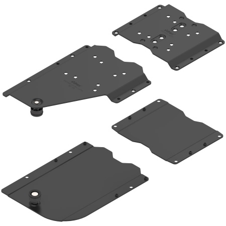 REVEGO duo - Conector tip pocket set, pentru dulap montat pe blatul de lucru, otel, prins cu surub, stanga, negru