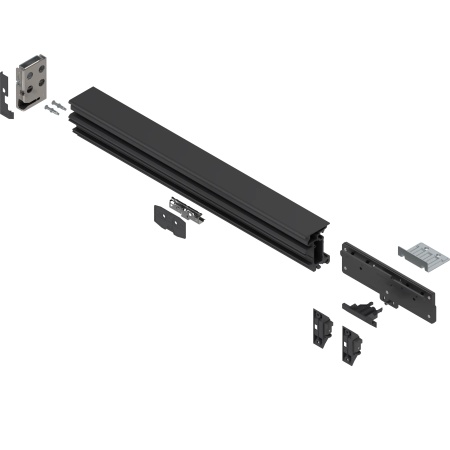 REVEGO duo - Set de montare, pentru o usa individuala si usi duble combinate, pentru latime interioara de corp in aplicatie Usa individuala: 600 mm, dreapta, negru