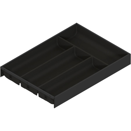 AMBIA-LINE Organizator pt tacamuri, pt LEGRABOX/MERIVOBOX Sertar, Plastic/otel, 4 Compartimente pt tacamuri, NL=450 mm, Latime=300 mm, negru-carbon mat