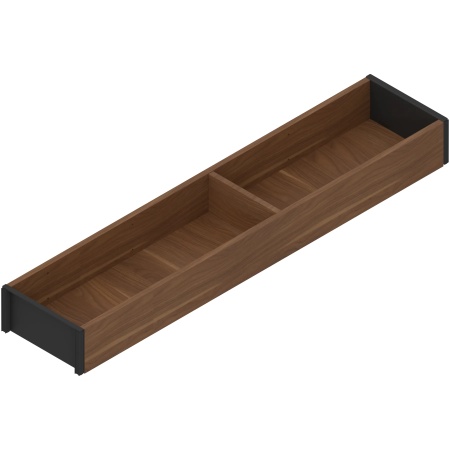 AMBIA-LINE Rama, pt LEGRABOX/MERIVOBOX Sertar, Design de lemn, NL=500 mm, Latime=100 mm, Nuc Tenn. / negru-carbon