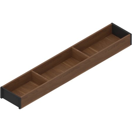 AMBIA-LINE Rama, pt LEGRABOX/MERIVOBOX Sertar, Design de lemn, NL=600 mm, Latime=100 mm, Nuc Tenn. / negru-carbon