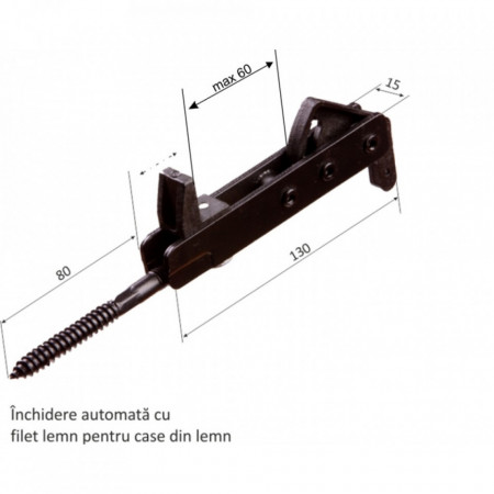 Blocator jaluzele contravint,tip steel creta scurta sinterizat , negru