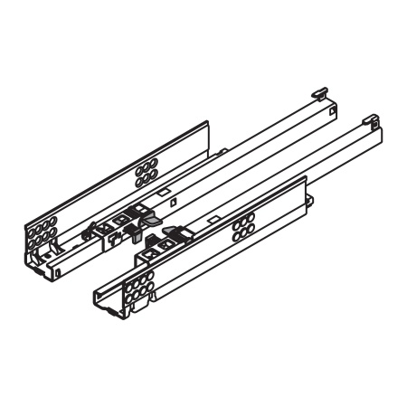 Glisiera TANDEM 17-19mm, extensie partiala, 30kg, cu TIP-ON, NL=260mm, stanga, cu stift de fixare, zincat, 551F2601T