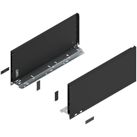 Laterala sertar LEGRABOX C 177 mm, NL=400 mm, dr+stg, pure, negru-carbon mat