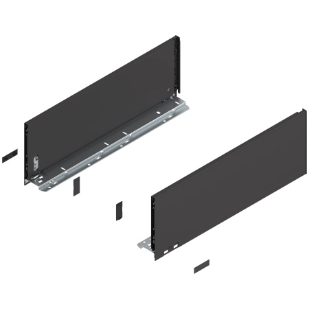Laterala sertar LEGRABOX C 177 mm, NL=500 mm, dr+stg, pure, negru-terra mat