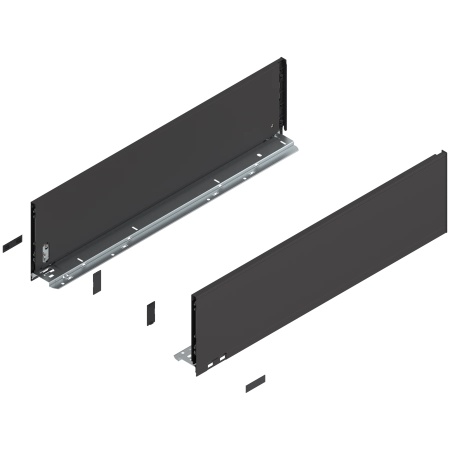 Laterala sertar LEGRABOX C 177 mm, NL=650 mm, dr+stg, pure, negru-terra mat