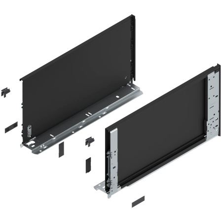 Laterala sertar LEGRABOX interior F 241 mm, NL=450 mm, dr+stg, pure, negru-carbon mat