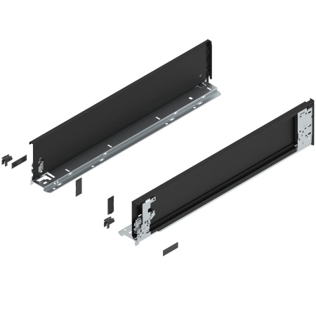 Laterala sertar LEGRABOX interior K 128.5 mm, NL=600 mm, dr+stg, pure, negru-carbon mat