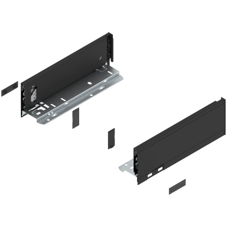 Laterala sertar LEGRABOX M 90.5 mm, NL=270 mm, dr+stg, pure, negru-carbon mat
