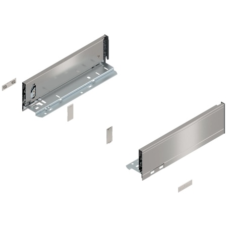 Laterala sertar LEGRABOX M 90.5 mm, NL=300 mm, dr+stg, pure, inox periat-lacuit