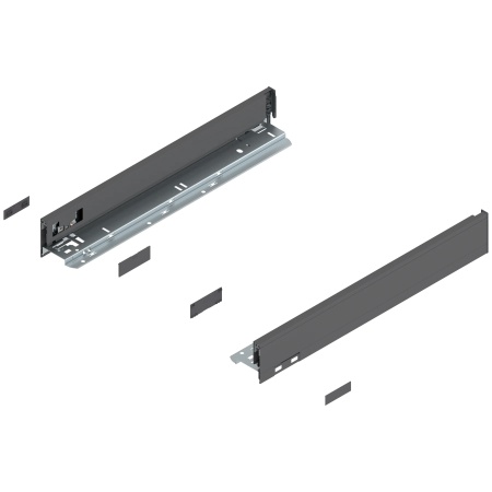 Laterala sertar LEGRABOX N 66.5 mm, NL=450 mm, dr+stg, pure, gri-orion mat