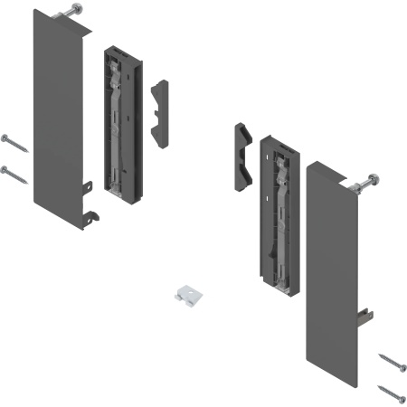 MERIVOBOX Suport de front, Inaltime E, pentru extragere interioara cu elem insertie, dr+stg+ gri-orion mat