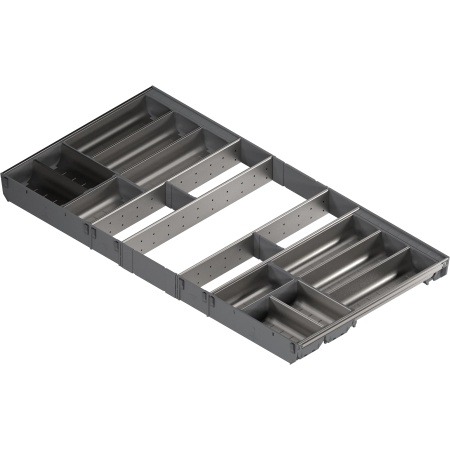 ORGA-LINE, Set casete TANDEMBOX, NL=500mm, KB=1000mm inox-periat/gri inchis (ocupare completa)