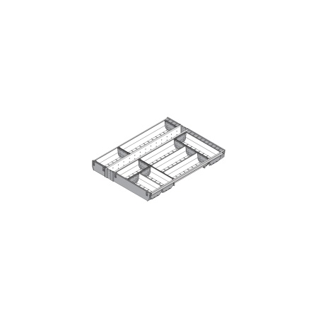 ORGA-LINE, Set casete TANDEMBOX, NL=600mm, KB=550mm inox-periat/gri inchis (ocupare completa)