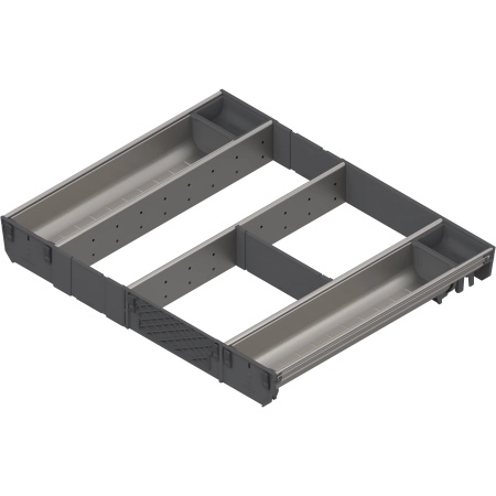 ORGA-LINE, Set combinat TANDEMBOX, NL=450mm, KB=600mm inox-periat/gri inchis