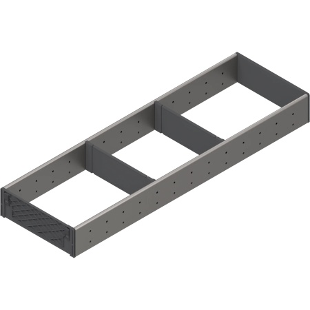ORGA-LINE, Set compartimentare TANDEMBOX, NL=650mm, KB=350mm, latime=194mm inox-periat/gri inchis (ocupare partiala)