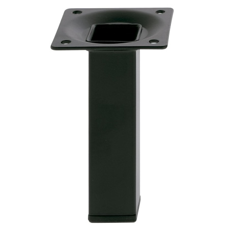Picior metalic cu placa patrat 25x25, H500mm - negru