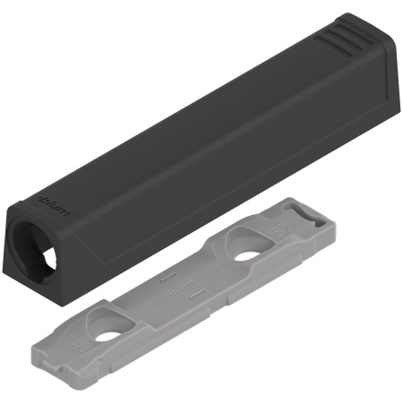Placuta adaptor lunga pt TIP-ON de usi, dreapta, negru carbon, 956A1201 TIP-AP V50