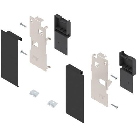 Suport front sertar interior LEGRABOX pure inaltime K, dreapta+stanga, culoare negru-carbon mat