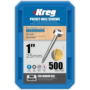 Holtsuruburi KREG® Pocket-Hole, zincate, 25mm, filet fin, cap plat cilndric - 500 bucati