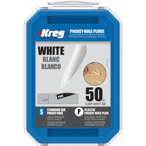 Dibluri KREG® Pocket-Hole 50bucati - plastic alb